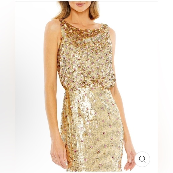 Mac Duggal 93645 Sequin Sleeveless High Neck Gold - Picture 5 of 13